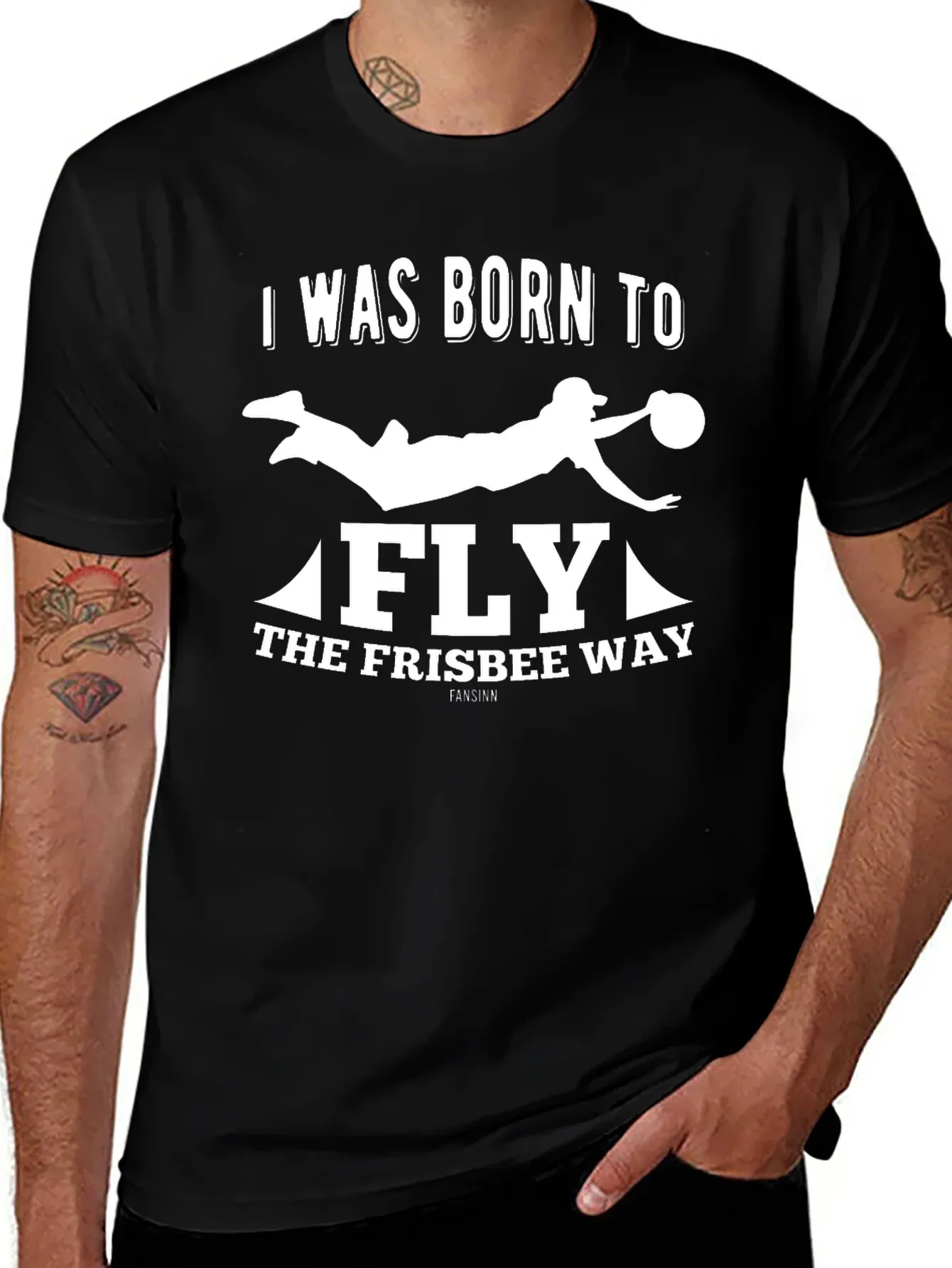 

Born To Fly Frisbee Printing Men's T-Shirt Short Sleeve Cotton Tees Funny Tops Summer Sports T-shirt Men Oversize Clothing