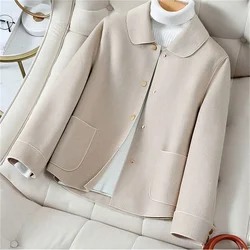 Superior Quality Double-Sided Cashmere Coat Short Jacket Loose Large Size 5XL Women's Spring `Autumn High-End Wool Coat 2023 New