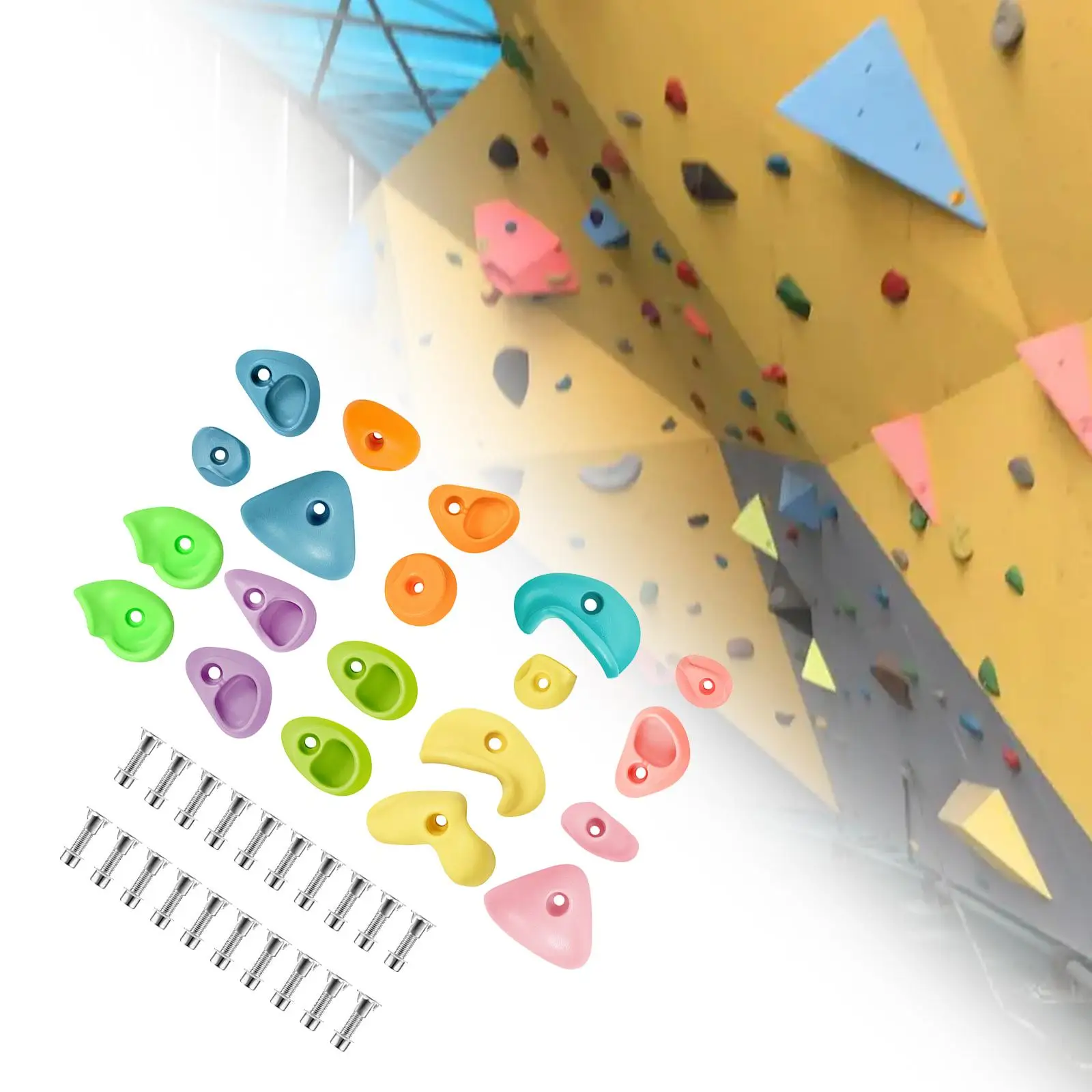 Rock Wall Holds, Climbing Support Fun with Mounting ,Hardware Climbing Holds Stone Climbing Rock Wall Grips for Backyard