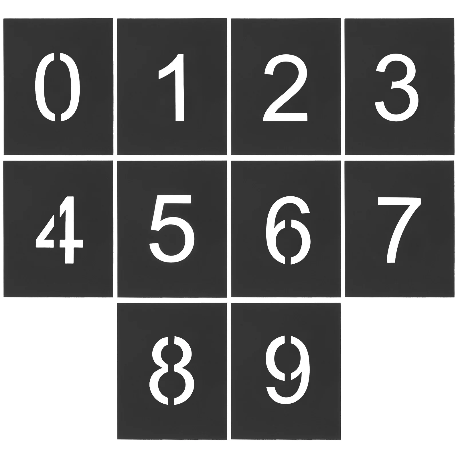 Plantillas de números duraderas, lavables y reutilizables para proyectos de manualidades DIY, pintura de tela de madera, herramientas multifunción, 10 Uds.