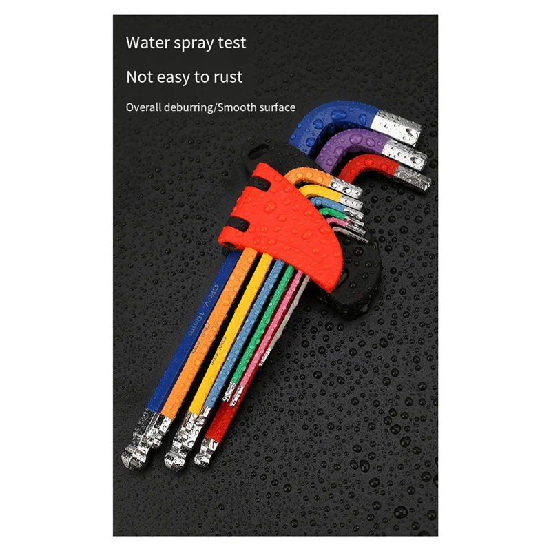 

2025 Trend 9PCS Hex Key Set L Wrench Kit Long Arm Hex Key Set 1.5Mm To 10Mm Hexagon Spanner Hand Tools For Bicycle Repair