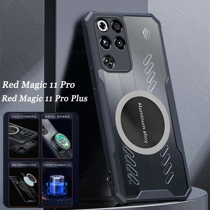 

For ZTE nubia Red Magic 11 10 Pro Plus Cooling Back Clip Magnetic Case Red Magic 10 Air 9S 8S 11 Pro For Magsafe Magsafing Cover
