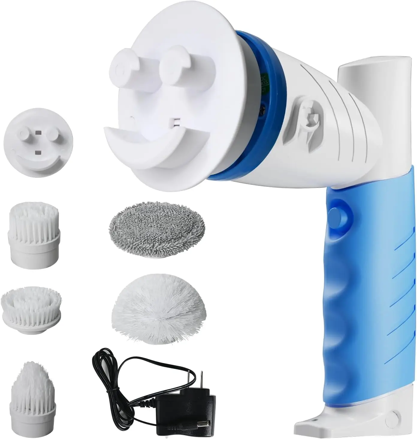 

Electric Spin Handle for Scrub Daddy/Mommy Sponges with 6 Replacement Brush Heads, Power Scrubber