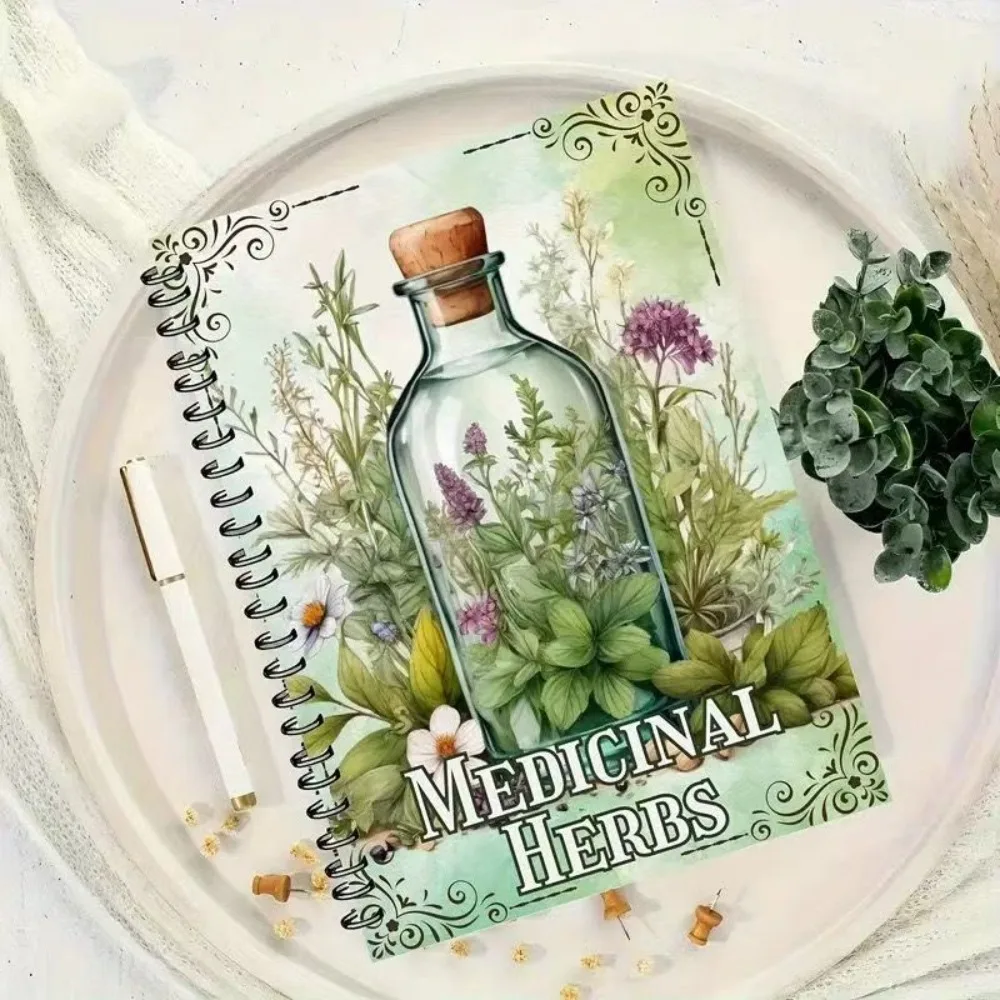 Libro de Identificación de Plantas Medicinales y Remedios Naturales para Principiantes, Encuadernado en Espiral, en Inglés, Envío Gratis