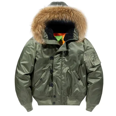 Man Plush Bomber Jacket Winter High Street Solid Color Male Cargo Coat Long Sleeve Zipper Oversize Men Fur Hooded Outerwear