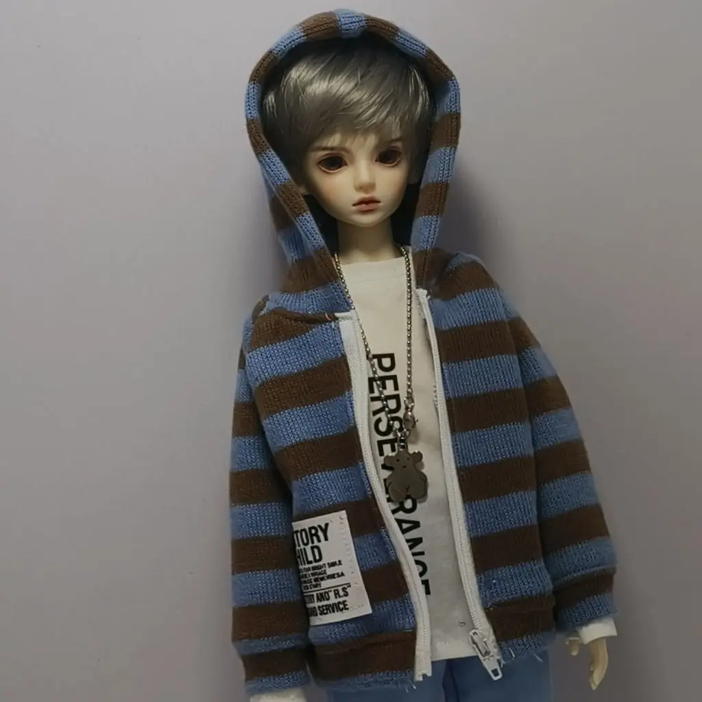 

1/4 Doll's Clothes Hooded for Male Feale Bjd Doll Sweater Coat Zipper Top Cardigan Versatile Girl Toys Dress Up Doll Accessories