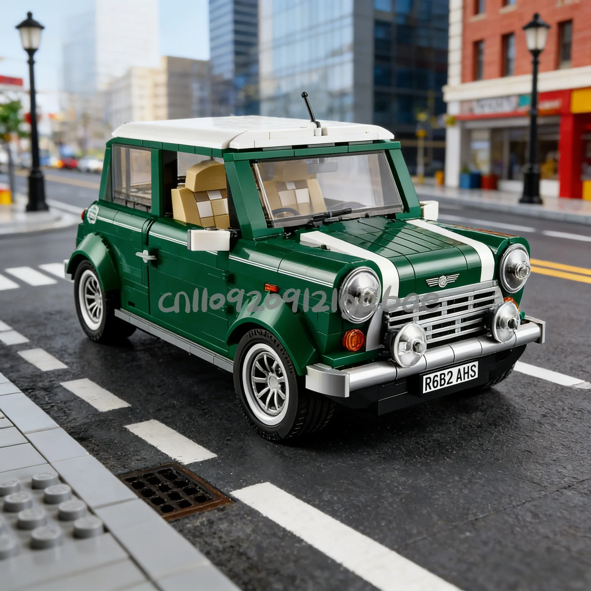 

Brand new children's camping party creative classic Cooper car model building blocks children's Christmas