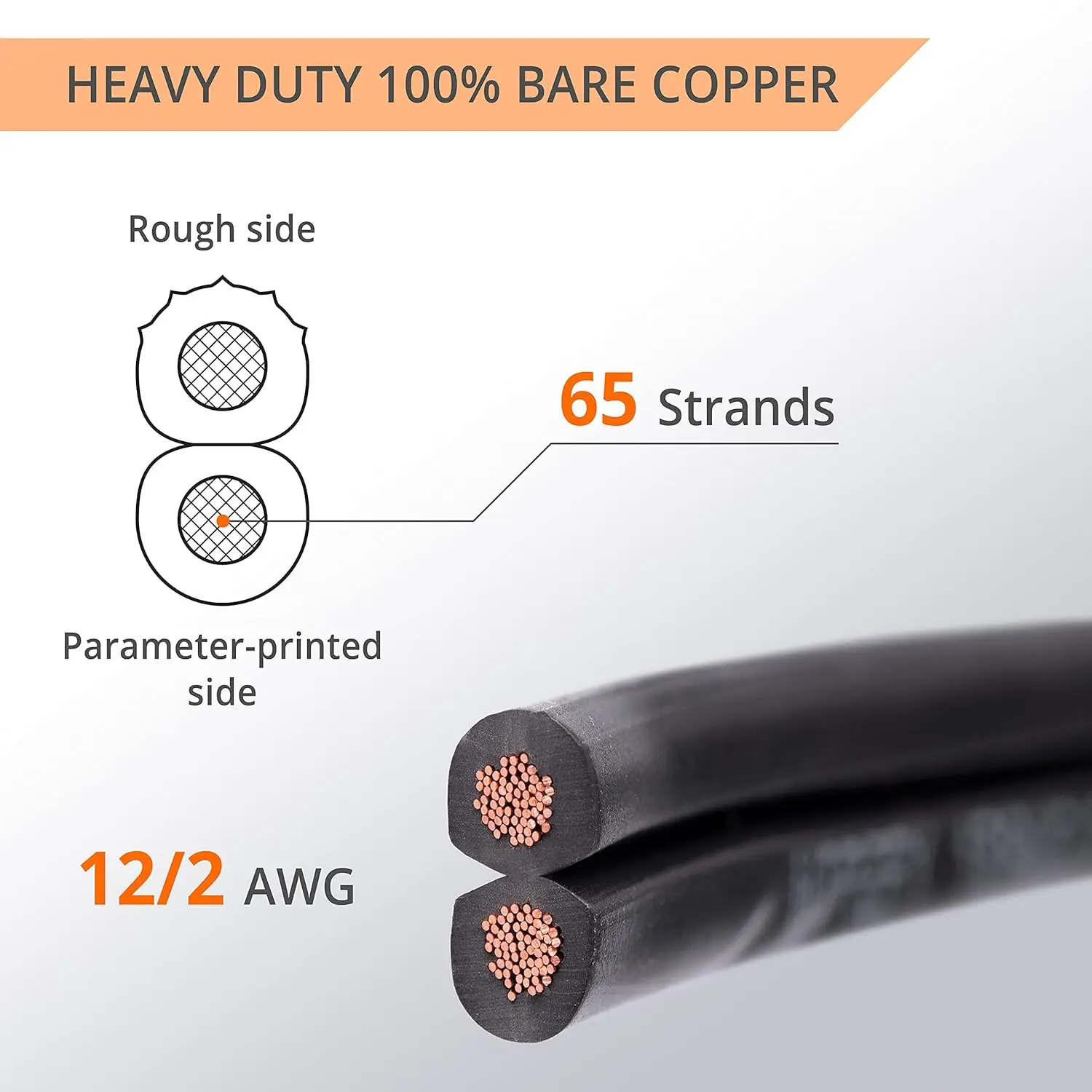 

12/2 Low Voltage Landscape Lighting Copper Wire - Outdoor Direct Burial - 12-Gauge 2-Conductor 250 Feet
