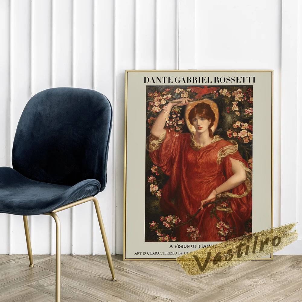 Dante Gabriel Rossetti Exhibition Museum Poster Pre-Raphaelite Brotherhood Wall Art Canvas Painting Wall Picture Room Home Decor