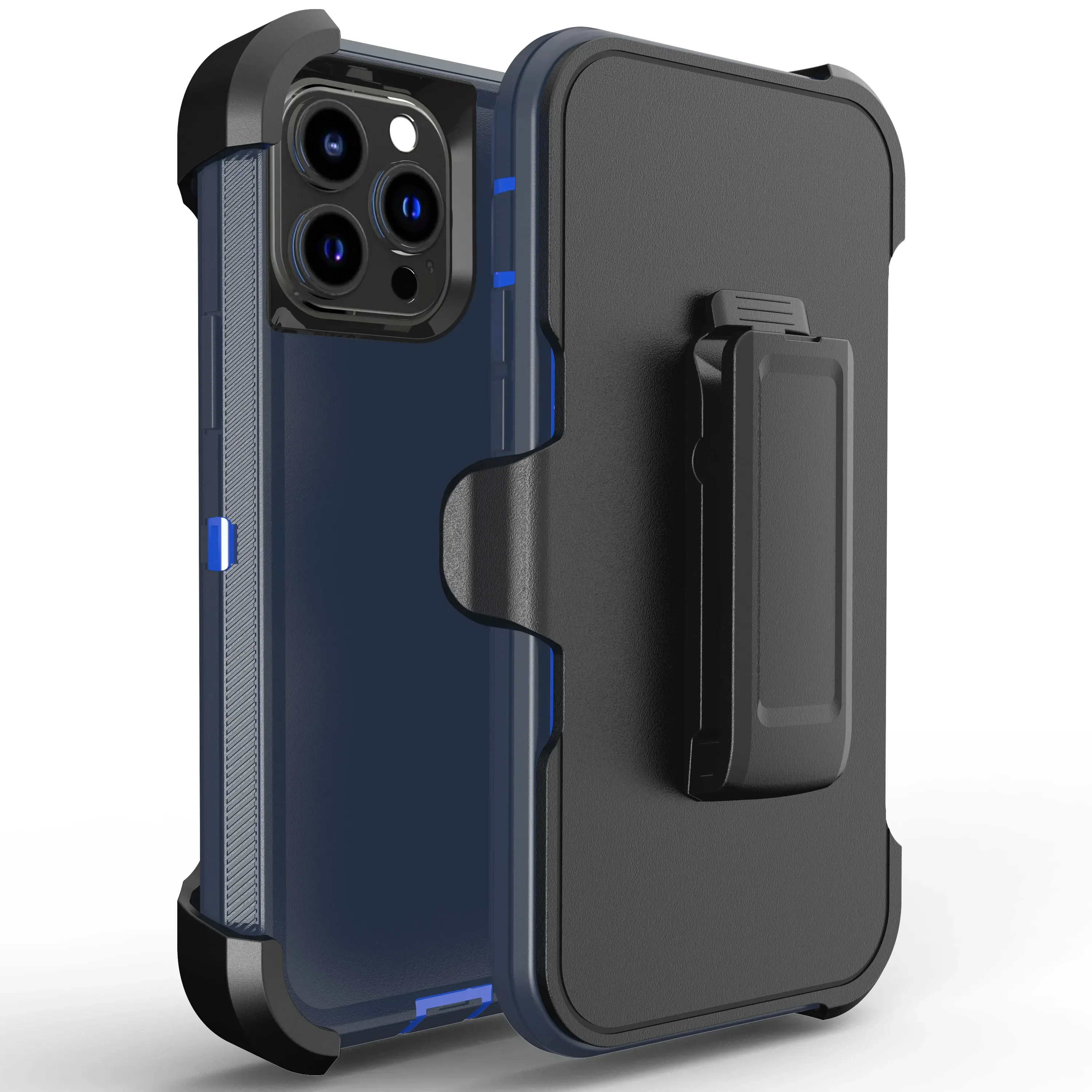 3-in-1 Robuste Panzer-Schutzhülle Stoßfest für iPhone 17 16 Air 14 13 12 11 15 Pro MAX SE 6 7 8 PLUS mit Gürtelclip und Box-Cover – Detail 14
