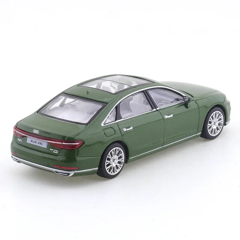 JKM1/64  Audi A8L 2021 A7 Green Vehicle Diecast Automotive Model Ornaments Cas Toys Gift Decorations