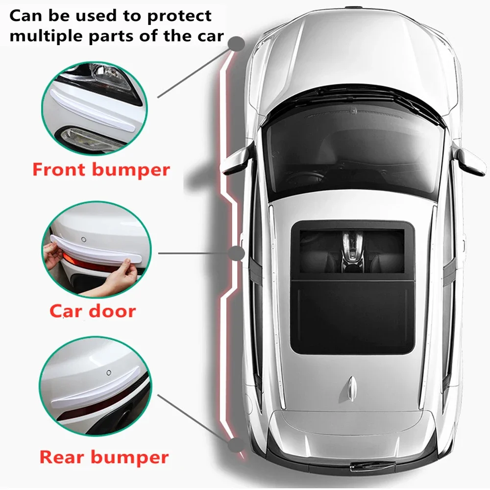 2/4PCS Universal Front Rear Bumper Corner Protector Guard Car Anti-collision Protection Decoration Strip Car Protect Accessories