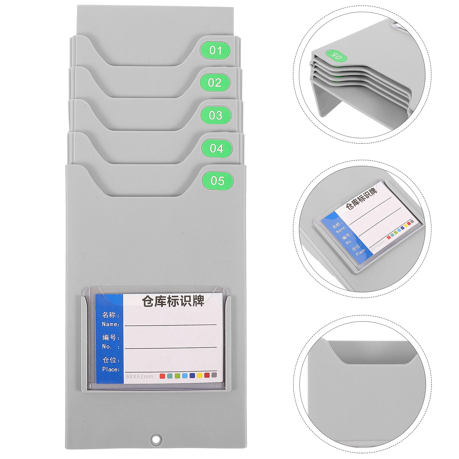 

Plastic Material Document Holder Hanging Shelf Card Organizer for Warehouse Label Cards Time Attendance Office Storage Rack