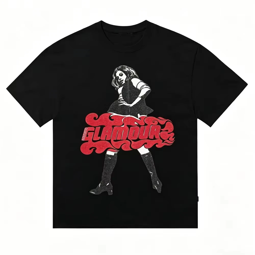 Retro Glamour Graphic Tee Cotton Mens Womens T-Shirt Y2K Streetwear