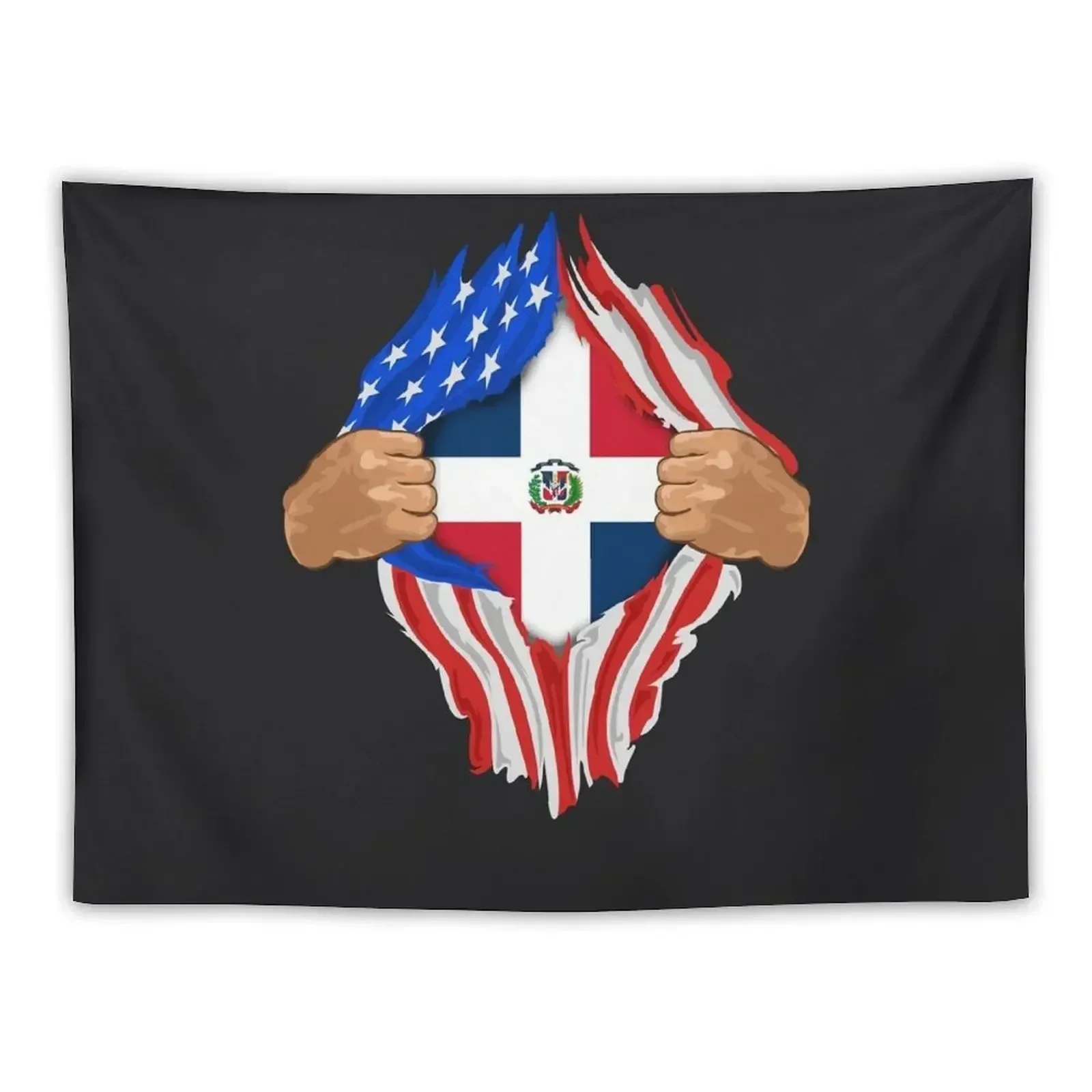 

Dominican Blood Inside Me Art Dominican Republic Flag Gift Tapestry Wall Hanging Wall Cute Room Things Tapestry