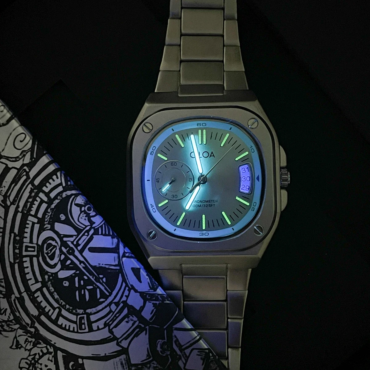 CILOA heren grote wijzerplaat licht luxe niche horloge literair horloge prachtige modetrend horloge automatisch horloge heren