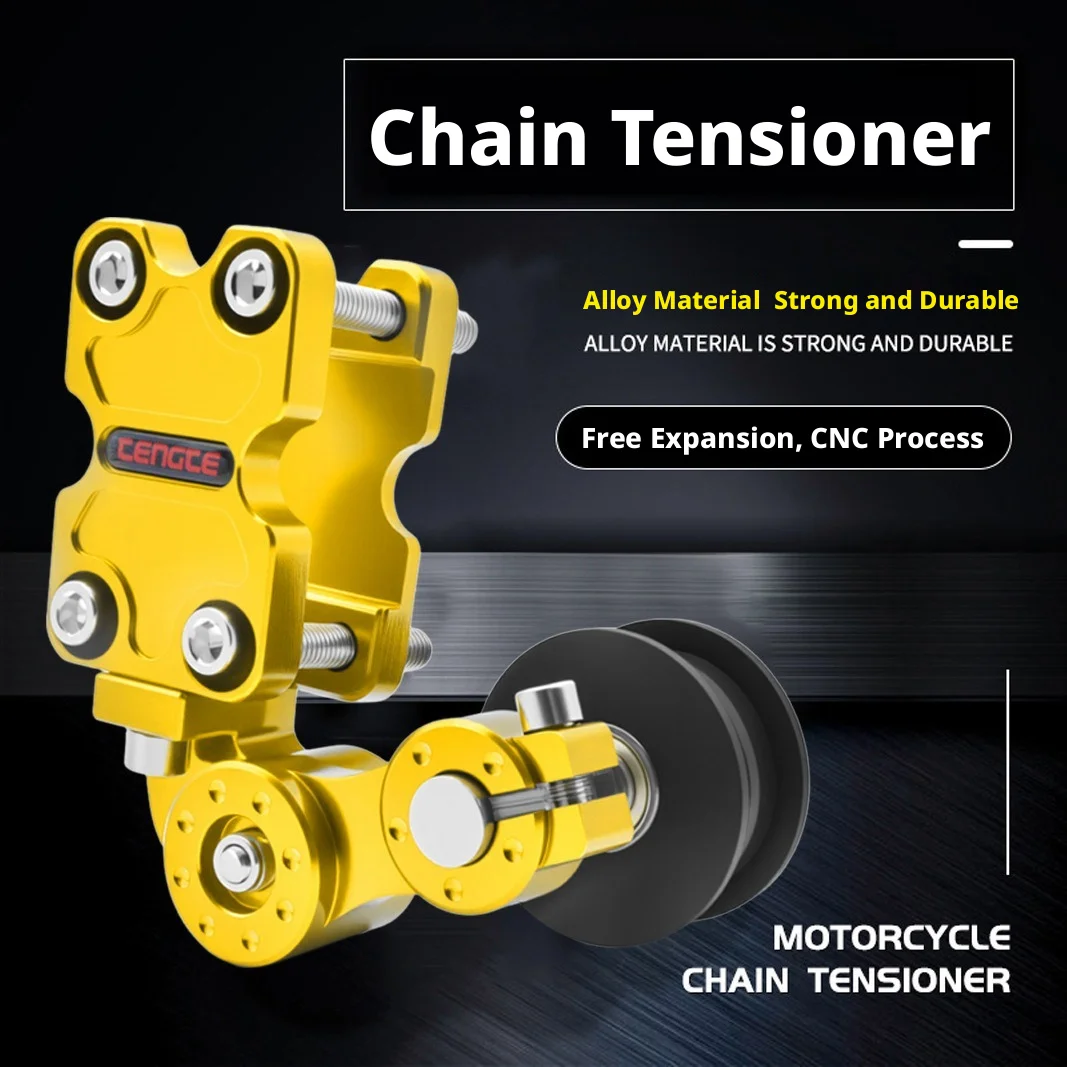 Universal Aluminum Motorcycle Chain Tensioner Auto Adjuster Scooter E-Bike Chain Tightener Modification Parts