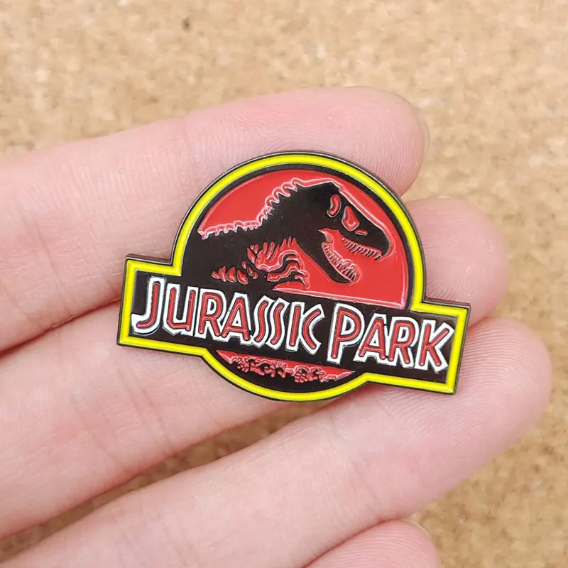 Jurassk Park-Pin esmaltado de dinosaurio para mujer, broches de solapa para mochila, insignias para maletín, accesorios de joyería de moda