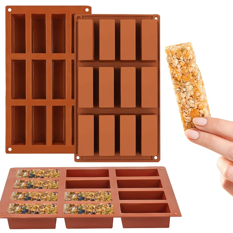 長方形のシリコンチョコレートバーモールド,12穴,日曜大工のベーキングモールド,パーソナライズされたキャンディーギフト,1個,2個