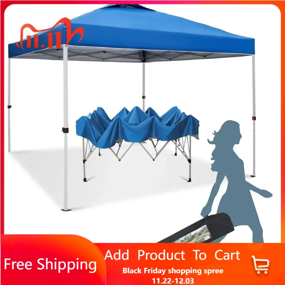 Outdoor Pop Up Canopy Tent,Easy Set-up Straight Leg Folding Instant Shelter for Beach,Party and Camping, 100 Sq.