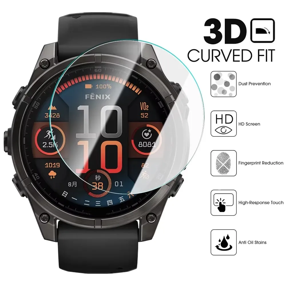 Tempered Glass For Garmin Fenix 9/9 Pro 51mm 47mm 43mm Smart Watch HD Screen Protector Anti-Scratch Protective Film Accessories