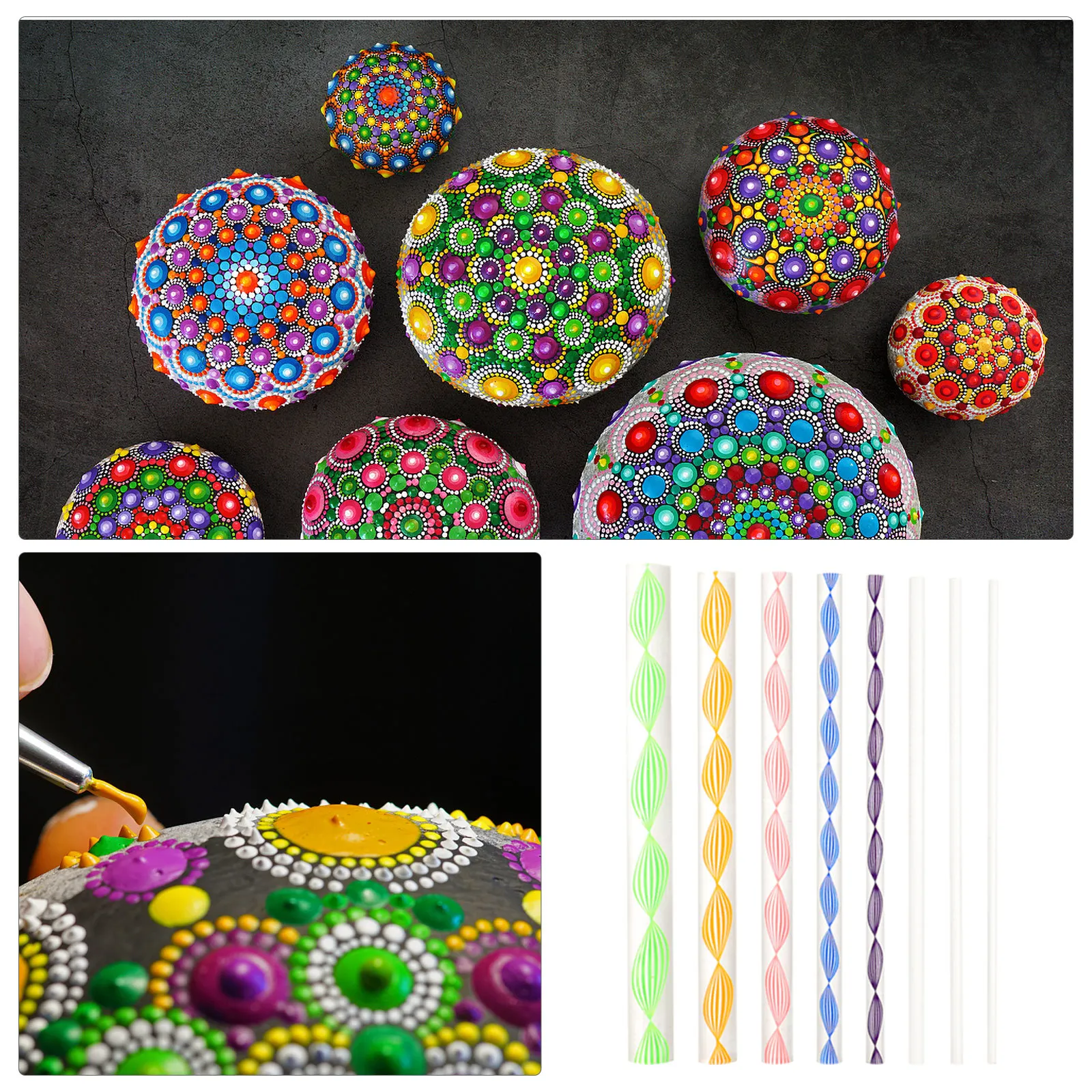

1Set Mandala Dotting Tools Multi-Function Spiral Painting Kit Portable Compact Dotting Kit Easy Use for Nails Body Face