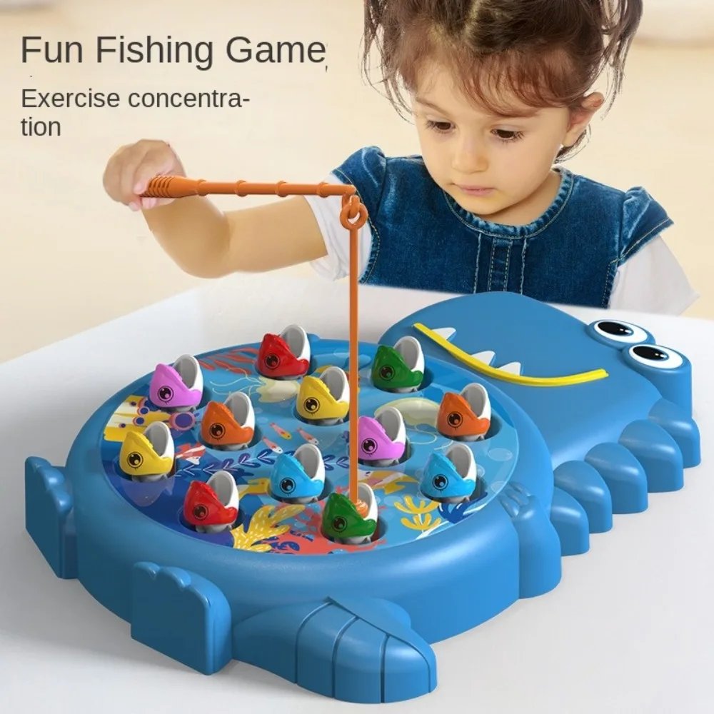 Simple Dinosaur Magnetic Fishing Toys Non-Rotating Gifts Kids Fishing Rod Game with Rod Montessori Educational Toy