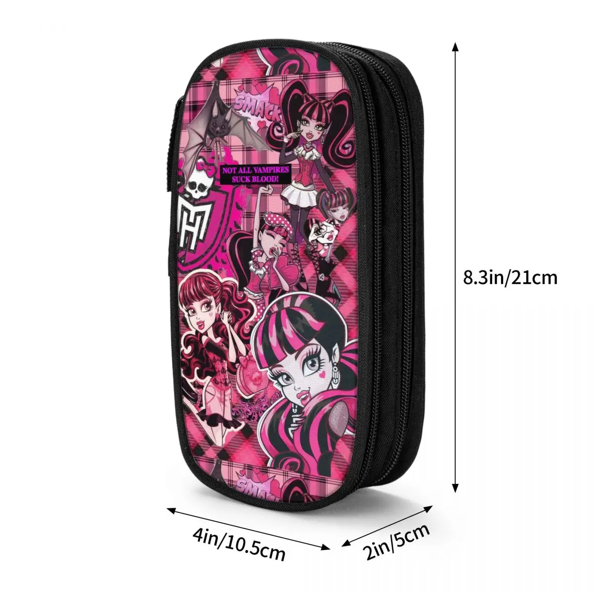 Imagem -06 - Estojo para Lápis Monster High Draculaura Anime Pencil Pouch Porta Caneta para Estudantes Bolsa de Grande Capacidade Presente de Papelaria Escolar