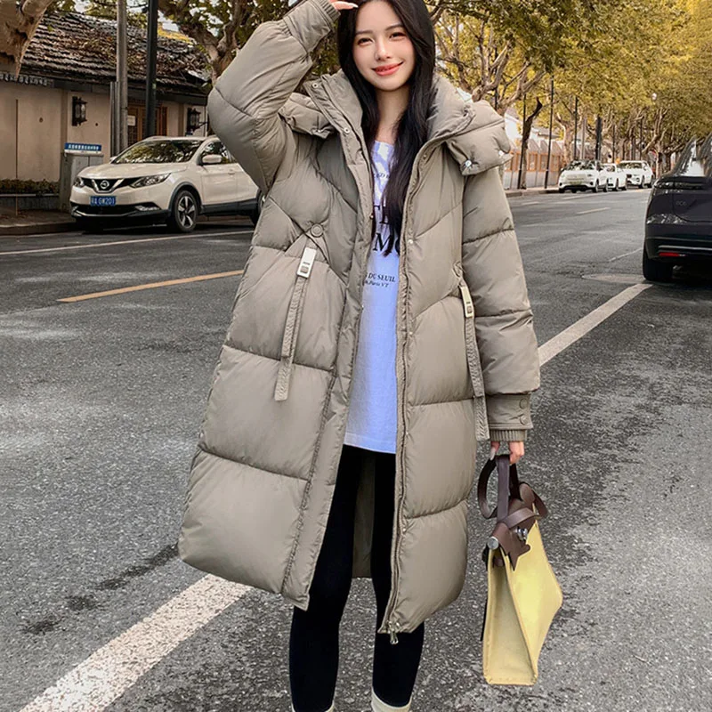 

Clothing Women Cotton Jacket 2025 New Casual Elegant Solid Color Hooded Winter Thickened And Loose Warm Women Cotton Jacket H541