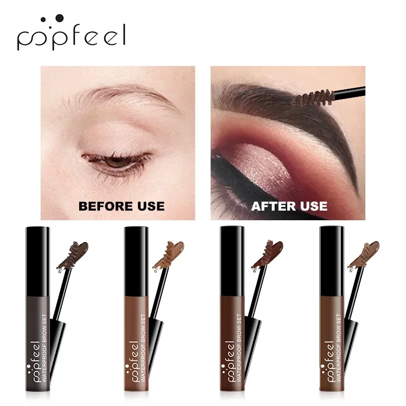 Najlepiej sprzedający się Popfeel Eye Brows Big Boost Fiber Gel Make Up Volumizes Microfibres Full Fluffy Look 24Hour Waterproof Wear Eyebrow