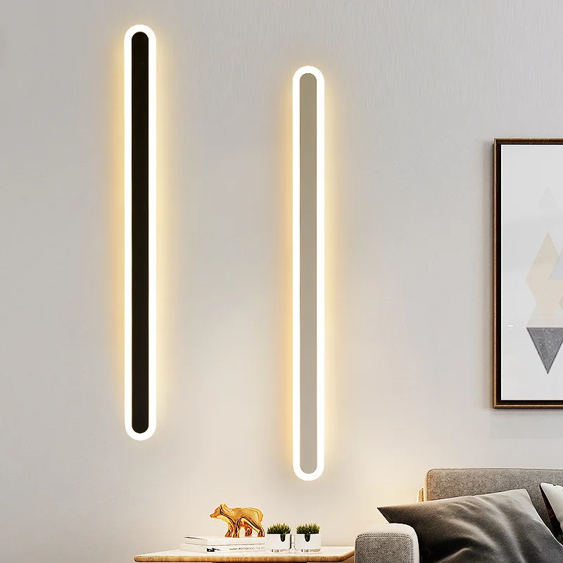 Modern Minimalista LED Wall Lights para decoração de casa, Minimalista longas luzes, salas, quartos, casas