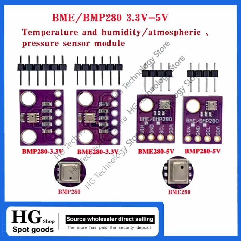 Module numérique de capteur de température et de pression barométrique, 1-10 pièces, BME280-3.3 BMP280-3.3V 5V I2C SPI 1.8-5V, pour Arduino