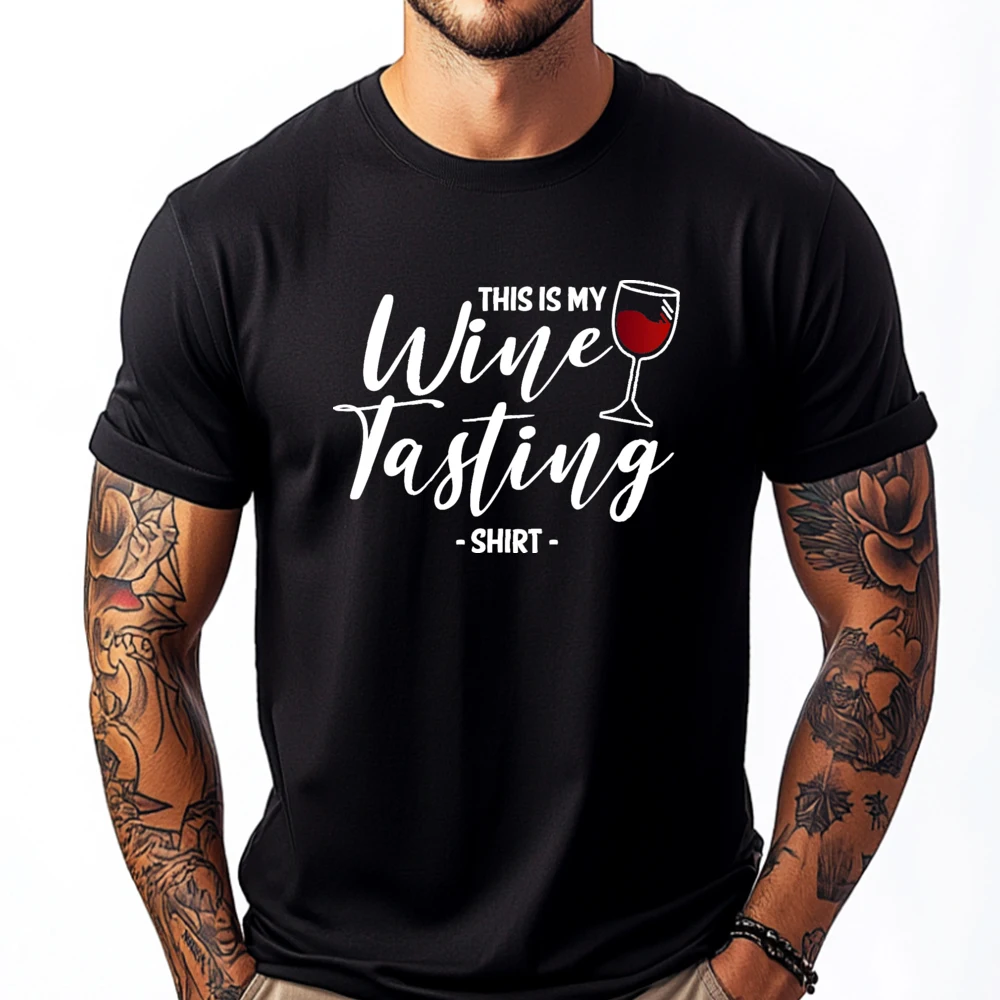 

This Is My Wine Tasting Wining Cork Red Vino Drinking Printed T-Shirt Harajuku Tops & Tees Printing