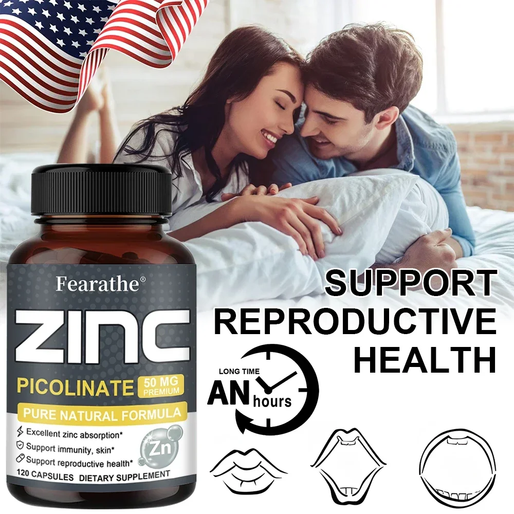 Zinc Picolinate 50 Mg - Maximum Absorption Zinc Supplement Capsules - Immune System Defense, Powerful Non-GMO Antioxidant