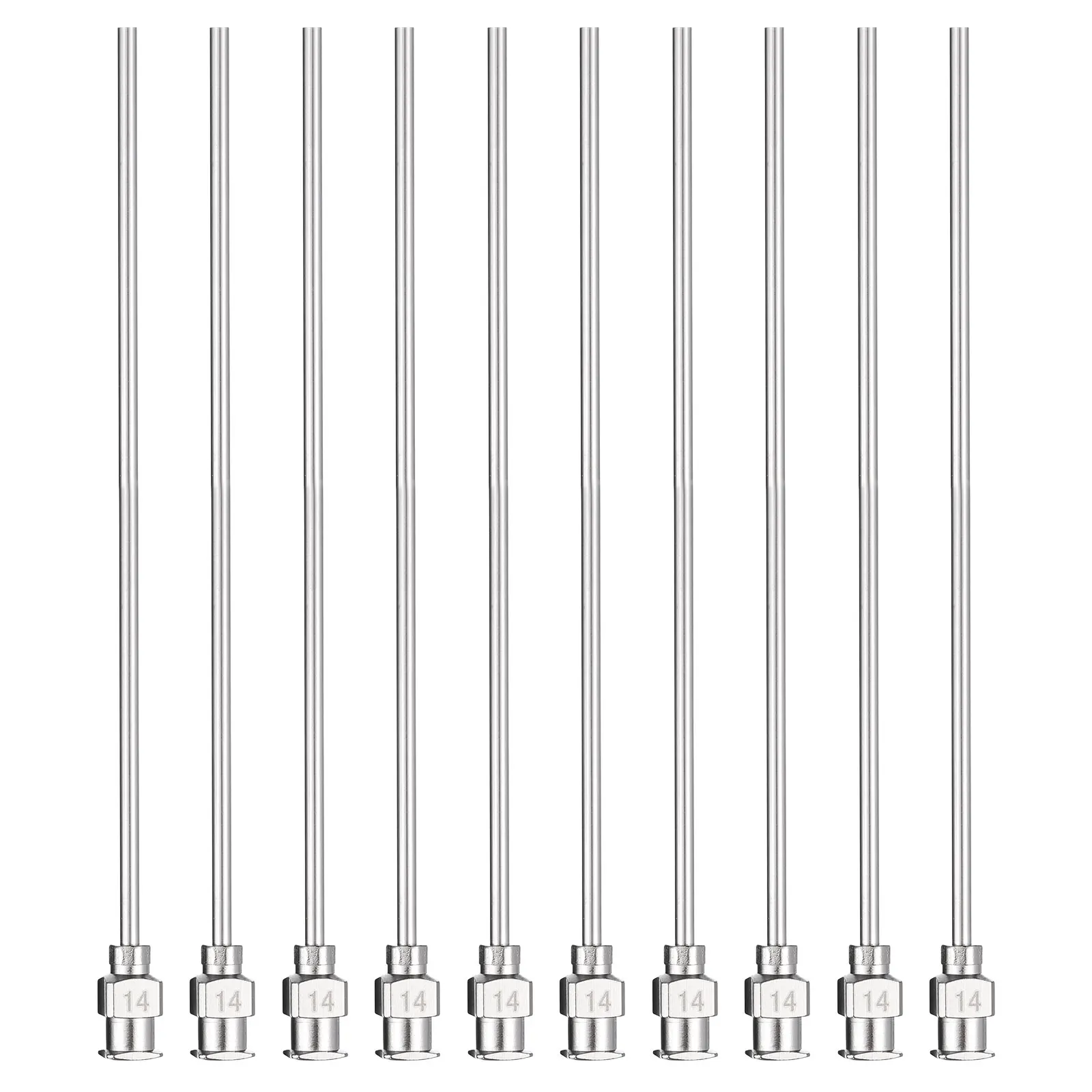 10pcs Dispensing Needles 8G 10G 12G 14G 16G 18G 20G 22G 24G Stainless Steel Blunt Tip for Refilling Glue Oil Liquids Ink