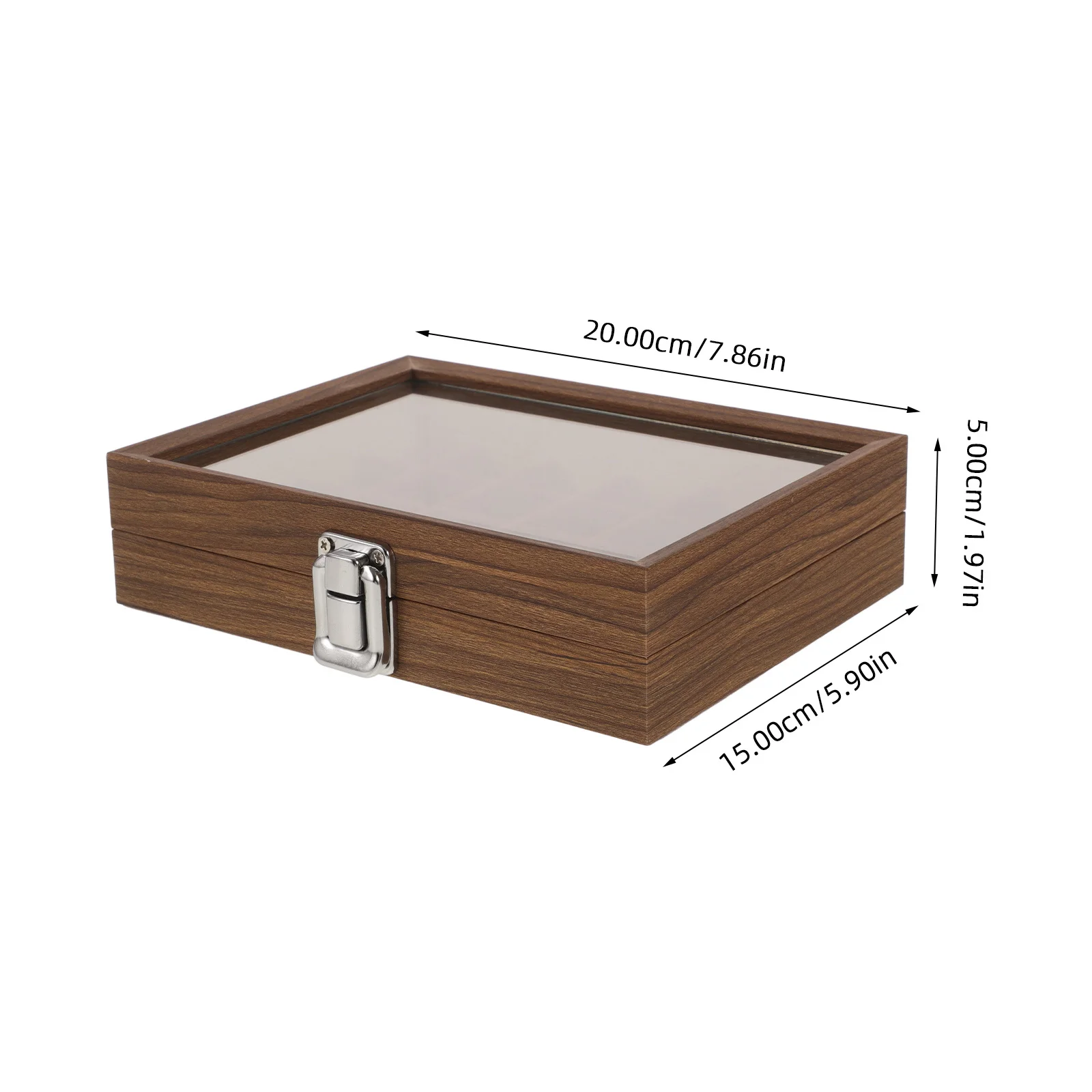 Jewelry Box Large Capacity Walnut Wood Ring Earring Storage Organizer Glass Lid Display Case For Women Jewelry Storage
