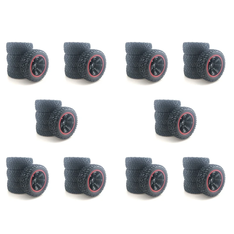 

Hot Sale 40X For 1:10 Rally Car 75Mm Rubber Tires And Wheel Rims For 1/10 Scale HSP 94123 HPI Kyosho Tamiya RC On Road Car