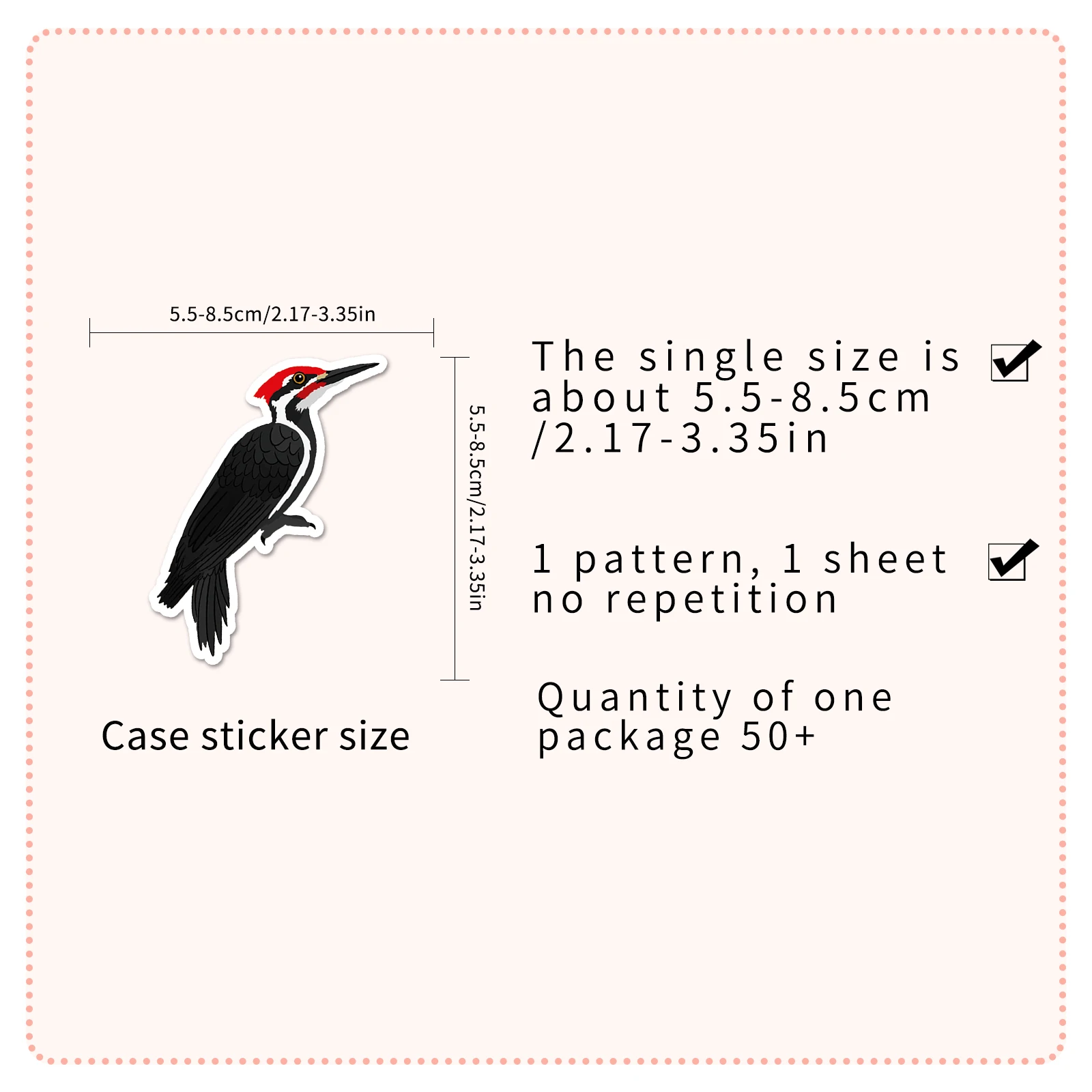 50 Cartoon Cute Woodpecker Graffiti Stickers Suitcase Laptop Guitar Skateboard Personalized Decoration Stickers