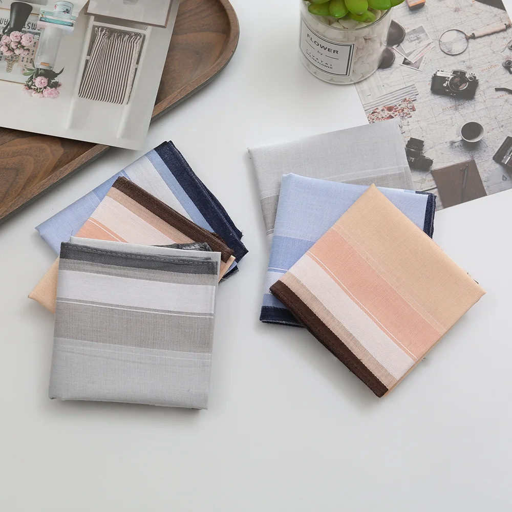 3/6Pcs Handkerchief Pure Cotton Wipe Sweat Small Square Towel Antique Old-fashioned Classic Nostalgic Sweat Absorption 40cm