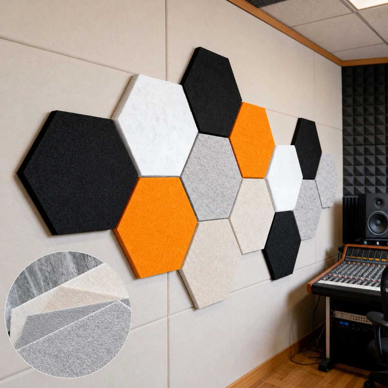 Self-Adhesive Sound Acoustic Panels 6/12/18pcs Noise Reduction Eliminate Reduction Echoes Wall Drum Studio Home Cork Board Decor