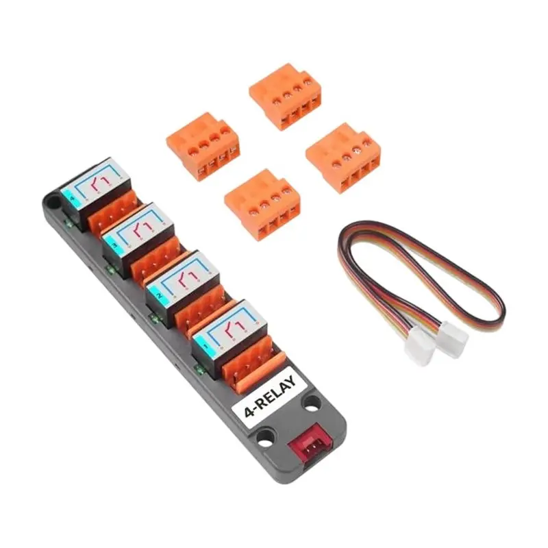 Grove Single Bus Control Module For M5stack 4 Realy Unit 10A Constant 16A Peak GPIO I2C DC 30V/AC 220V 5V Coil4x 3.96 Terminal