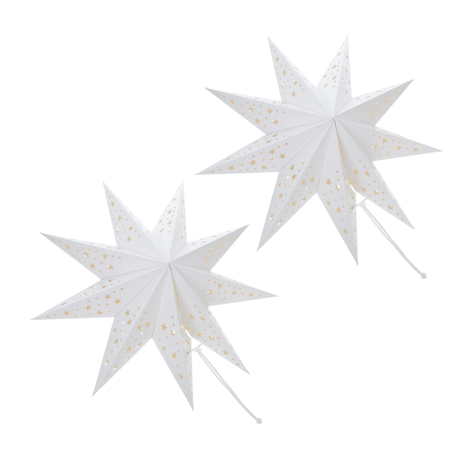 

Lampshade for Party 2pcs Star Hollow Out Lantern Christmas 3D Paper Hanging Light Festival Decoration