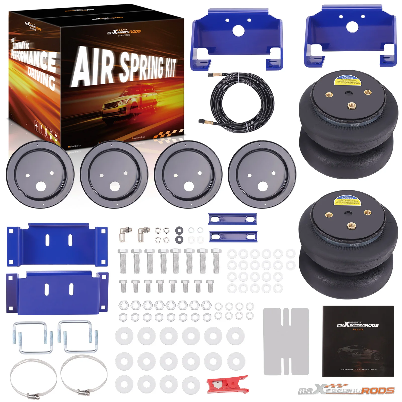 Rear Air Suspension Spring Bag Kit for Ford F-450 F-550 Super Commercial Chassis 2WD 4WD 7500 LBS