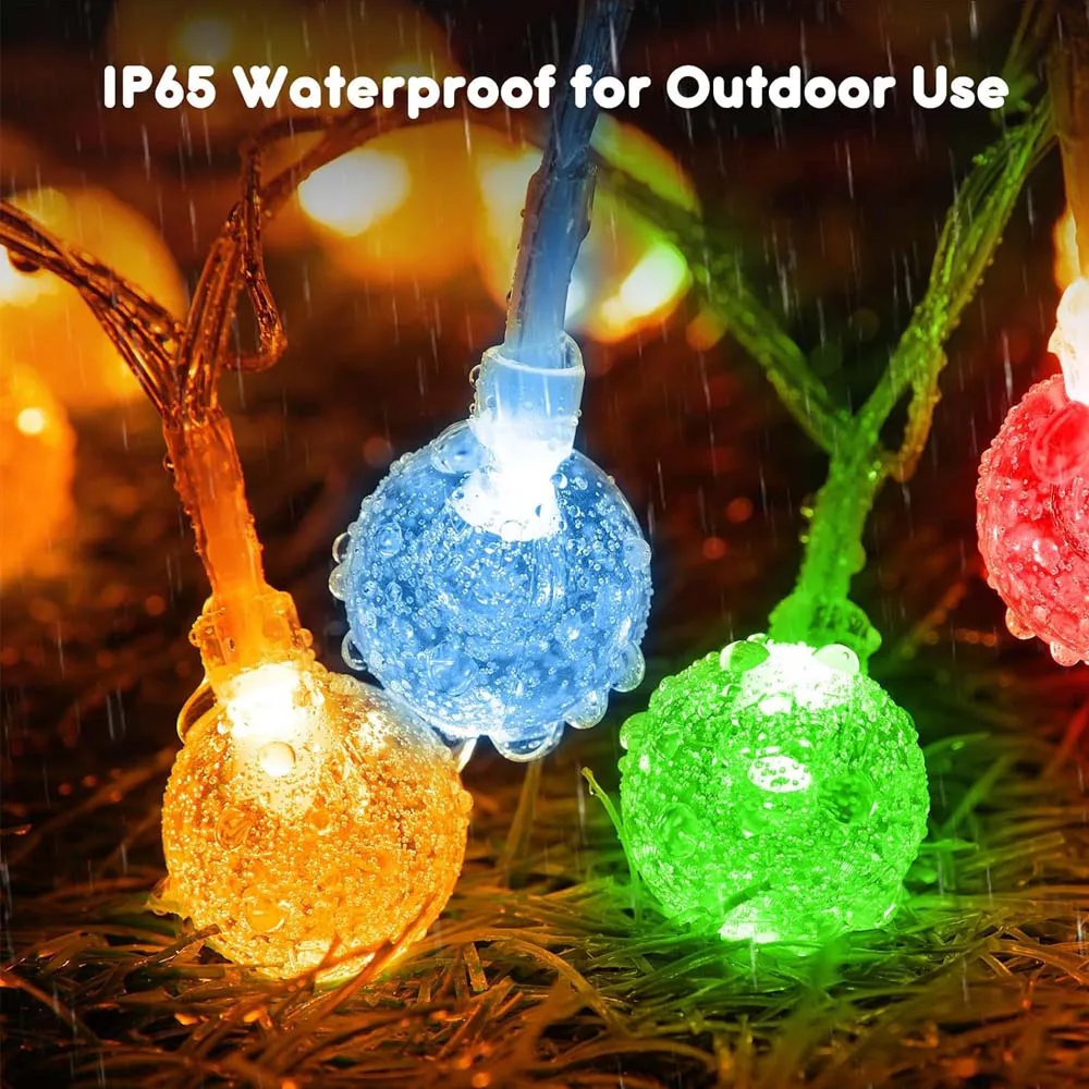 LED كريستال الكرة جارلاند سلسلة أضواء في الهواء الطلق مقاوم للماء عيد الميلاد الديكور التخييم الجنية جارلاند حديقة بطارية الحفلات #3