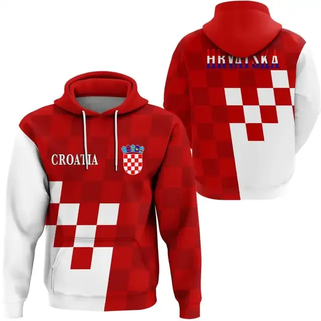 2024 Autumn 3D Printing Latest Croatian Art Unique Men's and Women's Street Wear Casual Hoodies/Zippers/Sweatshirts y2k