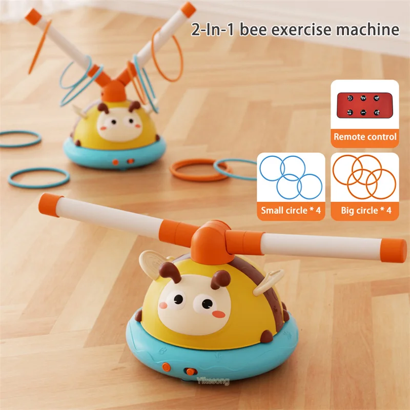 Machine à sauter 2 en 1, jeu de saut de virole, jouet d'activité d'abeille, musique de Sport multifonction, divertissement éducatif en plein air pour enfant
