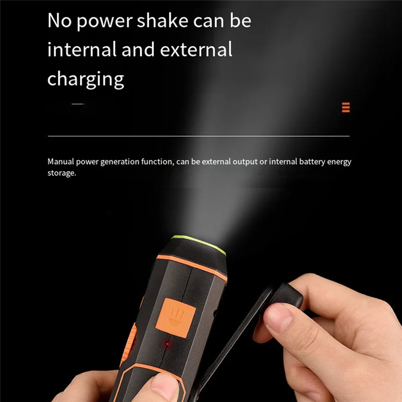 -A96Z Multifunctional Hand Crank Flashlight Dynamo Forhiking Camping Hand Crank Dynamo Powered Emergency LED Flashlight