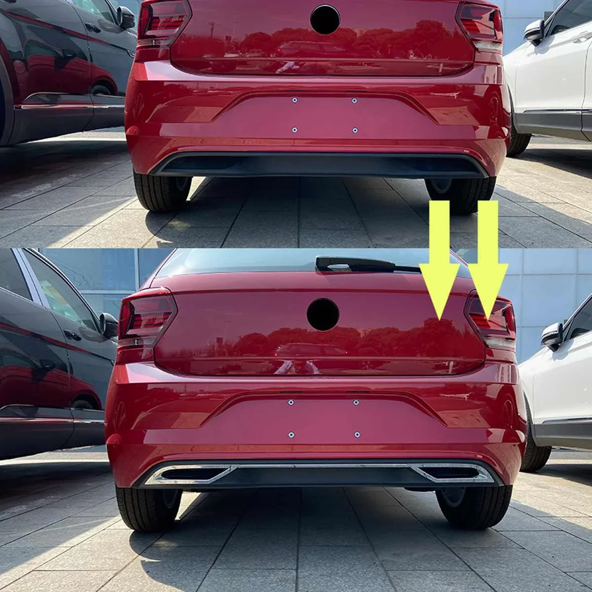 3Pcs Rear Bumper Diffuser Lip Spoiler Air outlet Exhaust Strip Cover Trim For Volkswagen for VW Polo MK6 Polo Plus 2018 2019 20+