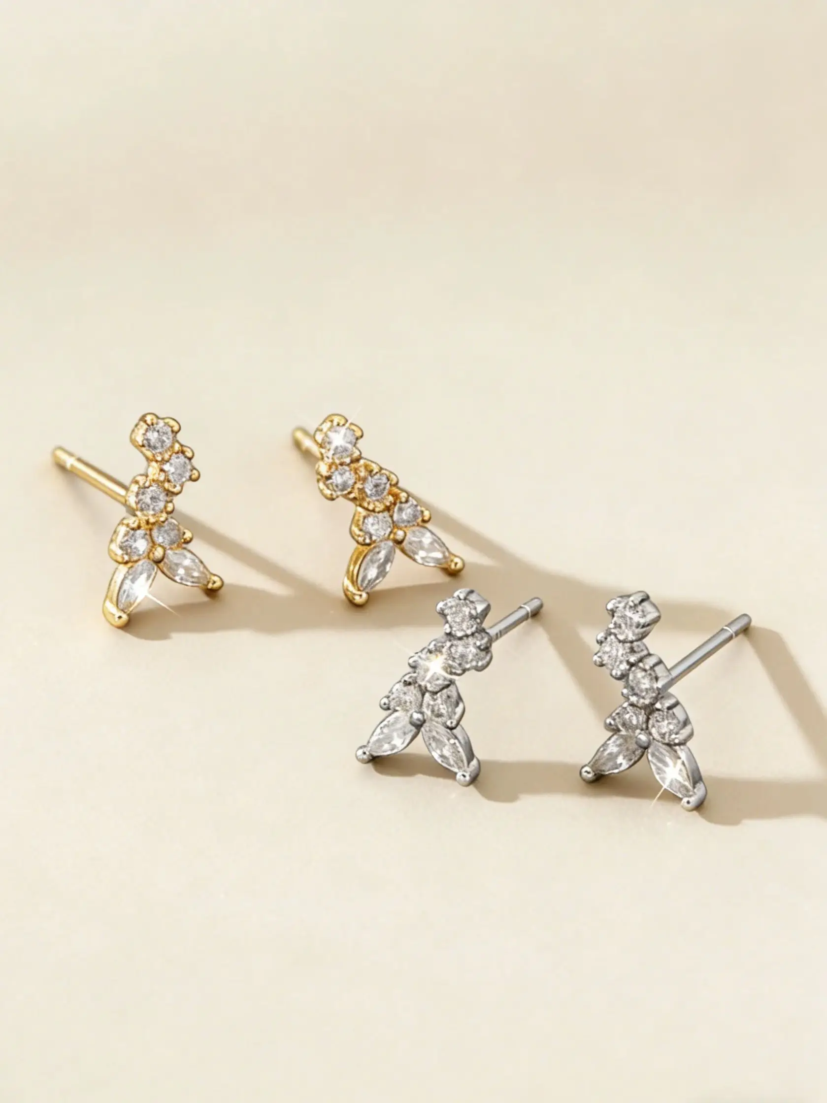 Colorful Flower~925 Sterling Silver Inlaid Zircon Hollow Female Earrings, Sweet Temperament, Commuting Jewelry, Holiday Gift