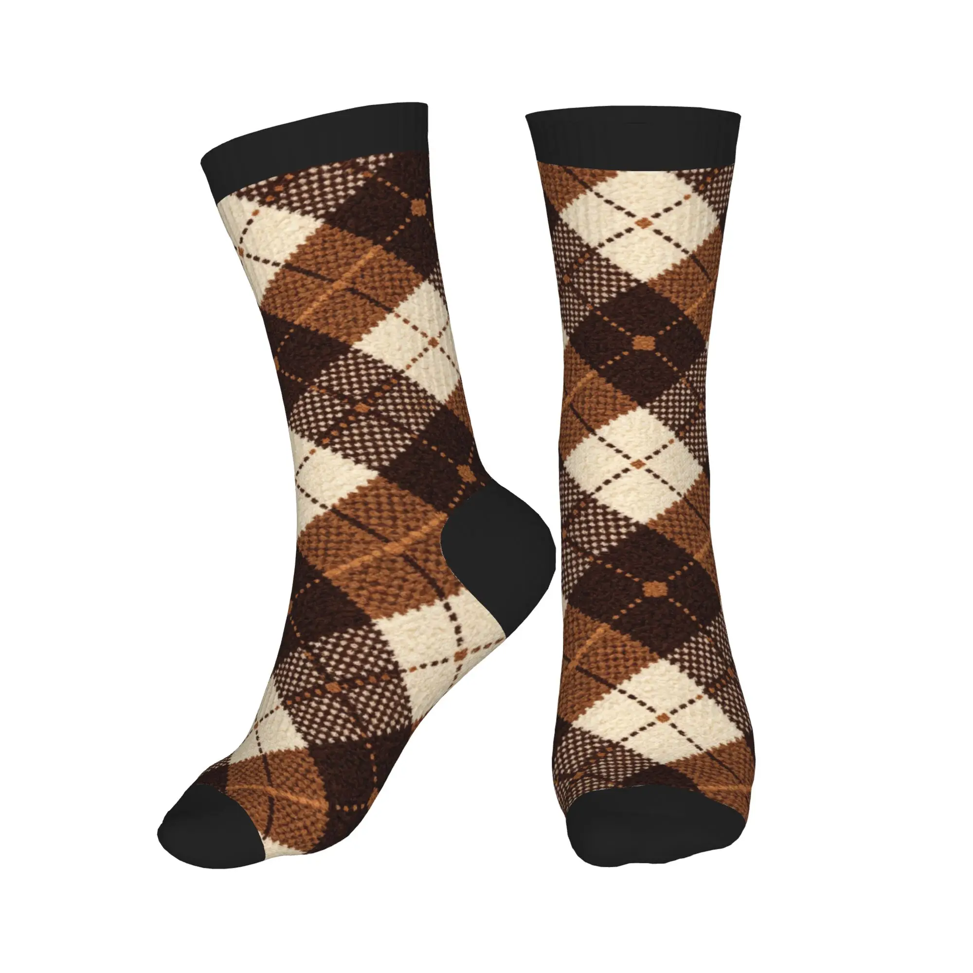Preppy Style Color Block Socks  Printed Stretch Moisture Wicking Workout Outdoor Daily Wear Keepsake
